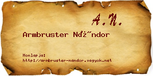 Armbruster Nándor névjegykártya